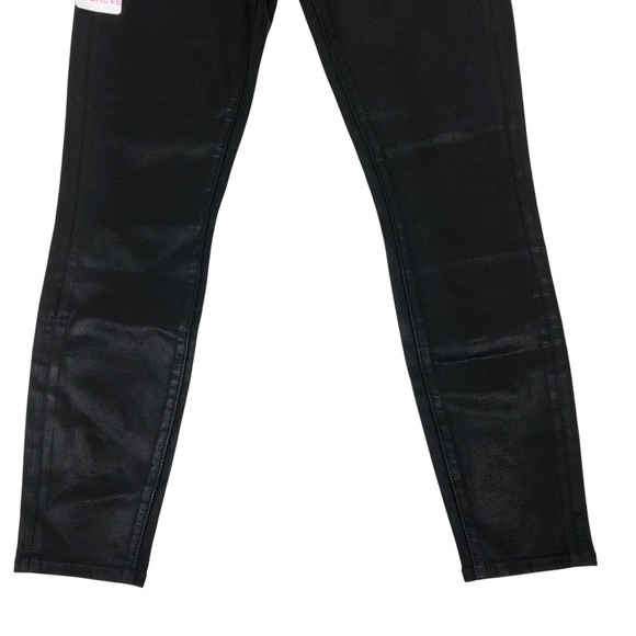 $198 7 For All Mankind High Waist Ankle Skinny Size 27 Coated Faux Leather Waxed - Picture 6 of 12
